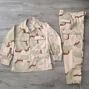 Camo Coat, and Trousers, worn once, never deployed to Desert, great condition.